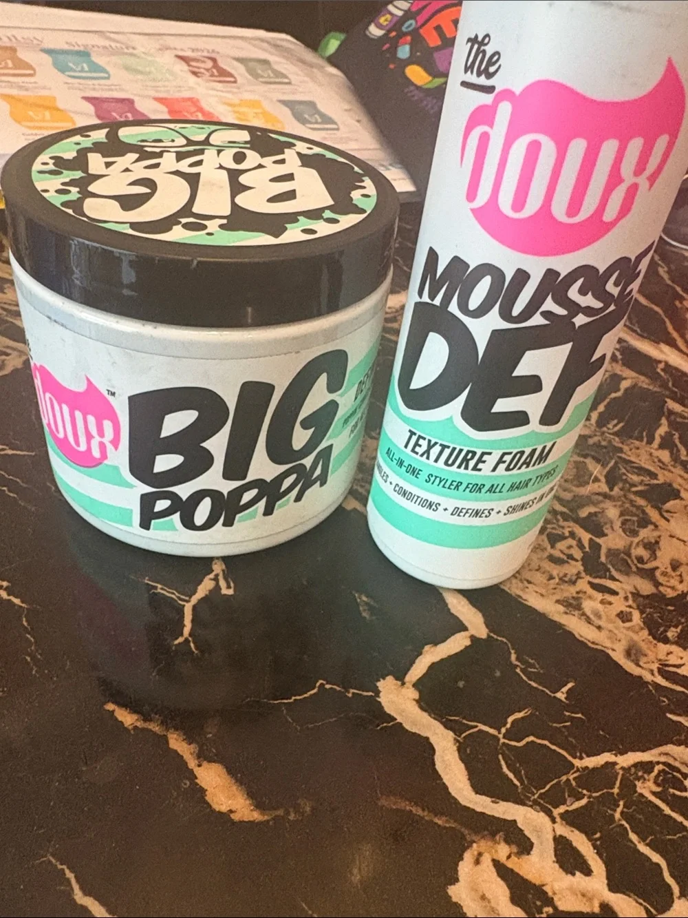 Big Poppa Styling Pomade & Mousse Def Texture Foam - White/Turquoise/Pink